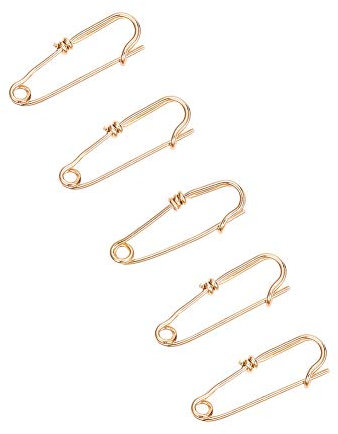 Airssory 5 Stück echt vergoldete kleine Brosche Sicherheitsnadeln für Stoffdecken, Röcke, Kilts, Strickstoff, Basteln, 20 mm