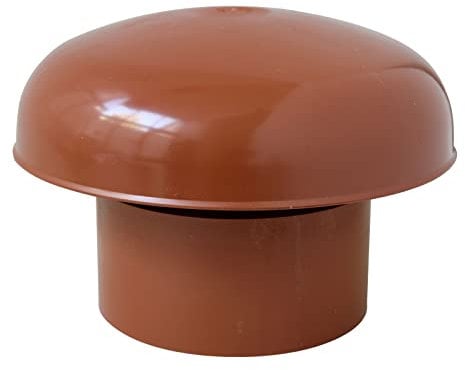 FIRST PLAST CDVM125T-Y CDVM125T Chapeau de Ventilation tête ésalateur avec Filet, Rouge tuile, diamètre intérieur 125 mm