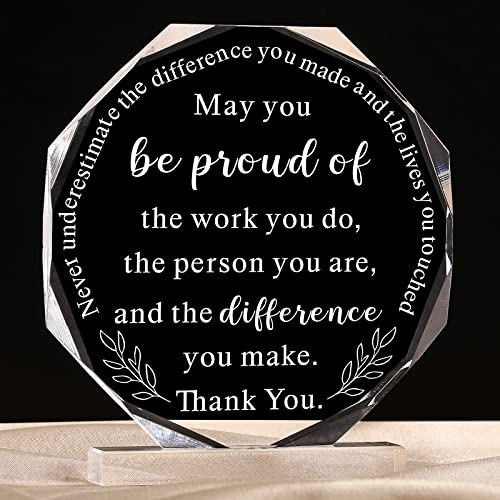 Coworker Gift Acryl Thank You Gift Employee Appreciation Gift for May You Be Proud of the Work You Do Schild for Retirement Abschied Geschenk Inspirational Briefbeschwerer Keepsake (Octagon Style)