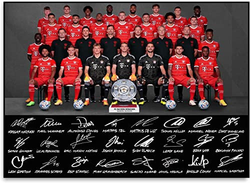Bayern Saison 2022/23 signiertes Poster A4
