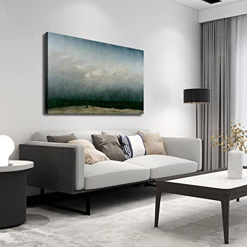 Art Print Poster Mönch am Meer Caspar David Friedrich Malerei Klassische Landschaft Fine Art Cool Wall Decor Museum Ausstellung 30x45cm Innenrahmen