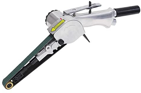 Amhuui Pneumatic Belt Sander, Handheld Belt Sander Grinder, 20 Mm X 520 Mm Belt Size, Zirconia Belt/Steel, for Wood Crafts Metal Stone Grinding