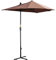 Outsunny 2m Half Parasol Market Umbrella Garden Balcony Parasol with Crank Handle, Cross Base, Double-Sided Canopy, Coffee