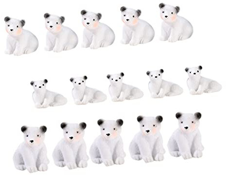 BCOATH 15 Stück Eisbär Aus Kunstharz Kunststofftiere Mini-Kunststofftiere Halloween-Miniaturen Feentiere Modell Pinguin-Figuren Statue Hofdekoration Gartenfiguren