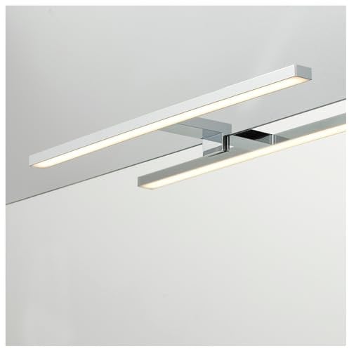 Loevschall Lagan Nextgen Spiegelleuchte, 50 cm, Wandlampe Badezimmer mit elegantem Design, Lichtqualität CRI 90 für Natürliche Farben, Spiegelschrank leuchte & flexible Montage, IP44-zertifiziert
