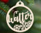 Personalisierte Weihnachtskugel, Holz-Christbaumschmuck in Form Einer Kugel, beliebiger Name oder Schriftzug, 9 x 10 cm, Schneeflockenmuster