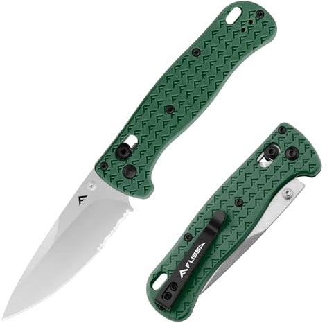FLISSA Taschenmesser Klappmesser, AUS-8 Edelstahl, Scharfes Outdoor Messer mit Taschenclip, Einhandmesser klappbares Taschenmesser EDC Messer für Outdoor Jagd Camping, Grün