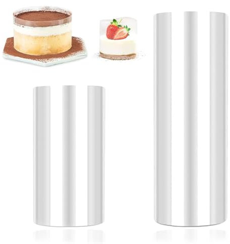 Tortenrandfolie,Acetat Foile,Tortenrandfolie Wiederverwendbar,Tortenfolie Transparent,Transparent Tortenfolie Rolle,Torten Folie,Acetat Folie Kuchen,Torten Folienrand (2 Roll（10cmx 5m+15cmx 5m))