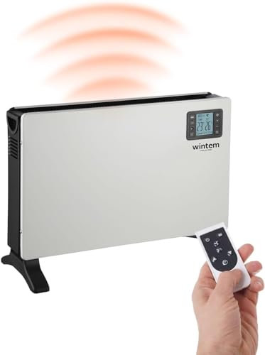 Termoconvettore Elettrico con display Termoventilatore Stufa a Basso Consumo energetico LCD con Telecomando e Timer 2000W