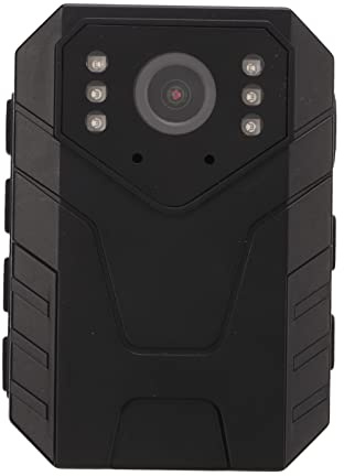 Plyisty Telecamera Corporea 4K, Bodycam per Visione Notturna a Infrarossi, Telecamera di Sicurezza Indossabile con Clip Posteriore, Registrazione Video in Loop per le Forze (regolamenti