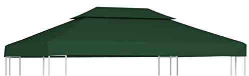 Chaduof Pavillon-Dachplane Ersatzdach, Pavillon-Dachplane, Dach Für Pavillon, Pavillondach, 310 g/m² Grün 3x4 m