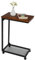 Mingone Beistelltisch C-Form Sofatisch mit Rollen Kaffeetisch Industriestil Design Laptoptisch Holz für für Kaffee Wohnzimmer Schlafzimmer,28x45x68cm (Braun)