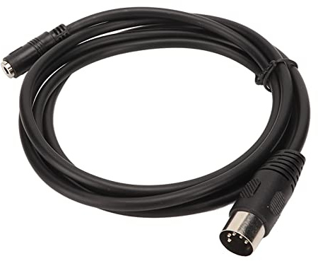 Denash Prise Mâle DIN 5 Broches vers Câble 3.5mm, Câble d'extension Plug and Play à Faible Distorsion à 5 Broches Professionnel pour Phono pour DVD