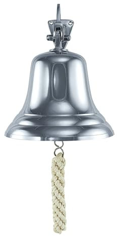 NKlaus Campana náutica ligera de latón niquelado, 15 cm – Campana retro, elegancia oceánica 16086