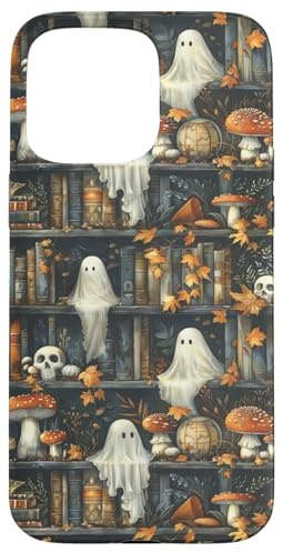 Bookish Ghosts Bücherregale, dunkler Stil Hülle für iPhone 15 Pro Max