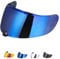 Helmvsier für C70 FG-17 IS-17,Motorradhelm Visier,Motorrad Windschutz Helm Objektiv Visier Vollgesichts,Motorradhelm Zubehör Ersatz (Chrom Blau)