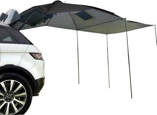 JSCARLIFE Multi-Functional Car Tent,Portable Trailer Tent Roof Top Car Shelter Ultra-Light Awning Anti-Sun and Rainproof Pergola Car Awnings for Outdoor Camping Travel Picnic Fishing Beach