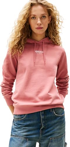 Tommy Jeans Damen Pullover Hoodie, Pink (Tahiti Berry), M