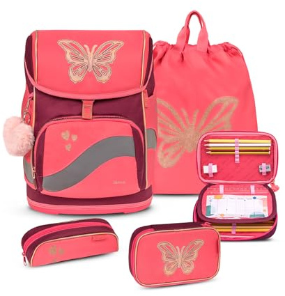 Belmil Smarty Plus Premium Schulranzen Set 405-51/P/S (Coral 2)