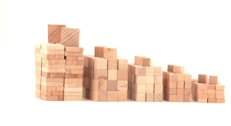 Bastelmaterial Holz Würfel, Quader 250 Stück natur Buchenholz I 5 Größen Unbehandelte Naturbelassene Blanko Holzklötze I Bauklötze zum Basteln, Stempel, Bausteine, Spielsteine, Bastelmaterial