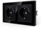 JIMEIDA Doppelsteckdose Glas Schwarz Unterputz 2 Fach 16Amp Schuko Steckdose Wandsteckdose 155 * 84mm,250V（Kann nicht vertikal installiert werden）