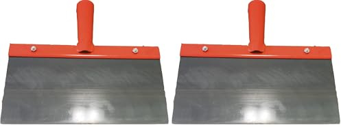 Kerbl grattoir contre les chocs, 15 cm, grattoir à glace, à béton, en métal, avec acier à ressort de 1 mm d’épaisseur, sans manche (Lot de 2)