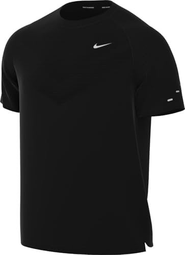Nike Stride Dri-Fit ADV Men's Short Sleeve Running Top, Black/Reflective Silv, HV5203-010, L