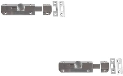 2 Pack Premium Architectural Slide Door Bolts in Satin Nickel (100x35mm) for Enhanced Security - Door Bolt Lock
