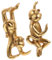 FONDOTIN 1 Set Animal Door Haken Küche Wandhaken Hutstügel Dekorative Wandhaken Affen Wandhaken Einschichten Haken Entfernbare Haken Wandbügel Für Kleidung Goldenes Harz