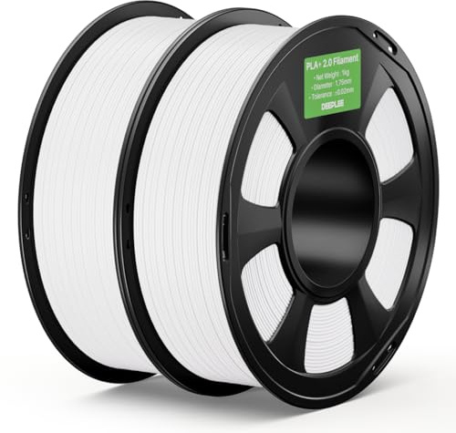 DEEPLEE PLA+ 2.0 Filament 1.75mm Weiß 2KG | PLA Plus 2.0 3D Drucker filament, Hochgeschwindigkeits PLA+ Filament für die meisten FDM-3D-Drucker