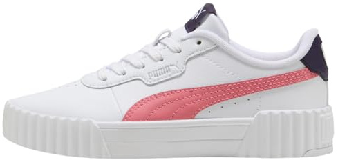 Puma Carina 3.0 JR Sneaker, White-Wild Pink, 38 EU, Puma Weiß, Wildrosa, 5 UK