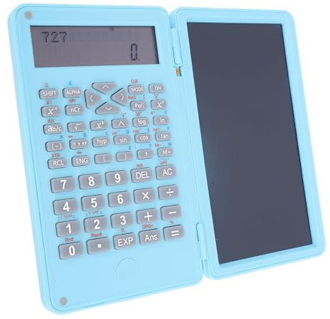 Eujgoov Scientific Calculator 2 Line Display mit LCD -Schreibtablet für Home School Office, Leichter Faltbarer Taschenrechner für Schüler Lehreringenieure Ingenieure (Blue)