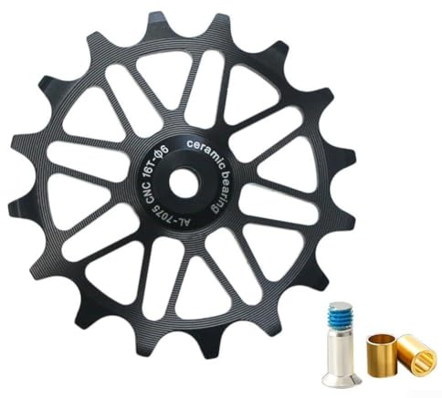 Yuanpgky Schaltwerk-Rad für 7-12-Gang-Fahrräder, 16T/18T, schmales breites Rad mit Keramiklagern und Aluminiumlegierung, kompatibel mit (Schwarz 16T)