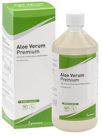 Plameca Aloe Verum Premium – Aloe Vera da Bere – Con tutta la polpa della pianta fresca - Non pastorizzato – 1000 ml per 20 Giorni