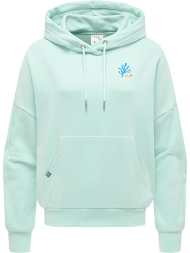 Ragwear Damen lässiger Oversized Hoodie gemütlicher Kapuzenpullover mit modischen Print-Akzenten und Kapuze Pirita PP XS-3XL