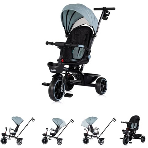 Chipolino Tricycle Max Sport 2 in 1, Dreirad, Becherhalter, Sitz umkehrbar, Korb hellblau