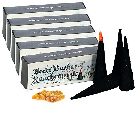 Bockauer Räucherkerzen Erzgebirgische Aecht Bucker Raacherkerzle - Echt, Räucherduft:5 Packs Weihrauch Riesen