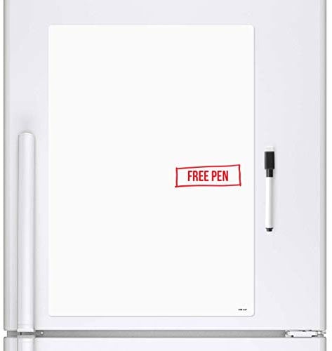 CKB Ltd A4 Blank Dry Wipe Magnetic Whiteboard Fridge Board Magnet Notice Signage Sheet with Marker White Board with Pen Drywipe Kitchen Memo Large Daily Planner (A4)
