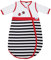 Gesslein Baby Schlafsack Bubou, Schlafsack mit Temperaturregulierung (langer Reißverschluss, 130), rot-schwarz-weiß mit Schmetterling Motiv