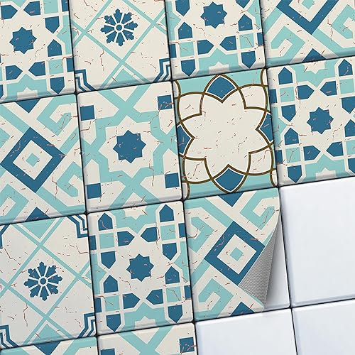 CREATISTO Fliesenaufkleber Fliesenfolie Mosaikfliesen - Klebefolie Aufkleber für Wand-Fliesen I Klebefliesen Deko Folie für Fliesen in Küche u. Bad/Badezimmer (15x20 cm I 36 -Teilig)