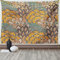 ABAKUHAUS Blumen Wandteppich und Tagesdecke, Blumen und Peacock aus Weiches Mikrofaser Stoff Waschbar ohne Verblassen Digitaldruck, 230 x 140 cm, Petrolblau Blasser Kaffee