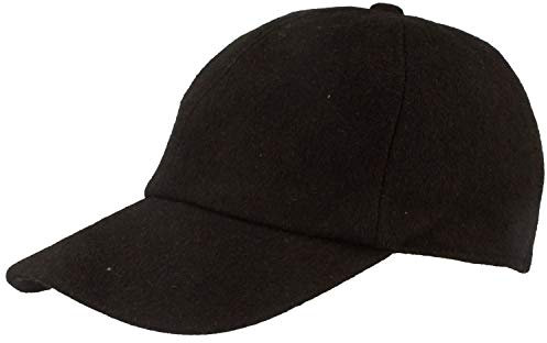 Breiter Winter Baseball Cap Schirmmütze Baseball-Kappe mit ausklappbarem Ohrenschutz mit Steppfutter L Schwarz