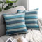MIULEE 2 Piezas de Funda de Cojines a Rayas de Colores Lino Duradero Funda de Almohada Cuadrada Decorativa para Hogar Sofá Cama Silla Dormitorio Habitacion Juvenil 60x60cm Azul