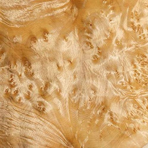 Aibote 4pcs Handmade Burma Golden Camphor Burl Wood Veneer Restoration Sheets Natural Wooden Sticker DIY Material(Overall Size:4x33x29CM)(Flat Cut)