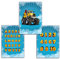 Plakat für Kinderzimmer Monster-Truck Zahlen Buchstaben ABC Poster Jungen Deko für Babyzimmer Wandbilder A4 (3-er Set)