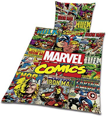 Bettwäsche glatt Marvel Comics Deutsche Größe Hulk Ion Man Thor Spiderman Captain America Avengers X-Men 135 x 200 cm 80 x 80 cm NEU Wow - All-In-One-Outlet-24 -