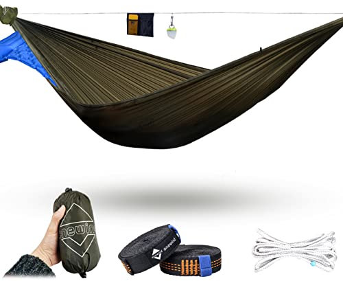 onewind Ultralight Camping Hammock, 11ft Double Layer Hammock Portable Lightweight Large Hammock with Tree Straps for Winter Camping, Backpacking and Hiking, OD Green
