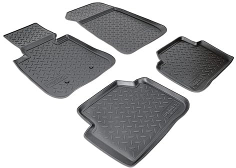 Recambo Gummi Fussmatten passend für BMW 3er E90 E90 Limo Touring | 2005-2012 | passgenau + Rand