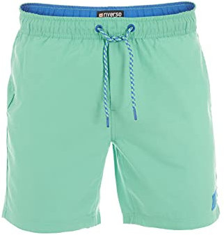 riverso Badehose Herren lang Badeshorts RIVDavid Regular Fit Schwimmhose Elastischer Bund Grün M, Größe:M, Farbe:Bright Green (12600)