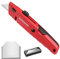 WORKPRO Coltello di Sicurezza, Coltello Retrattile, Coltello Taglierino con 13 Lama SK5 di Ricambio a Cambio Rapido, Rosso